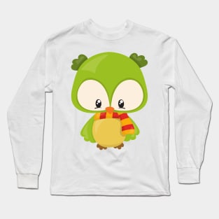 Cute Owl, Little Owl, Baby Owl, Owl With Scarf Long Sleeve T-Shirt